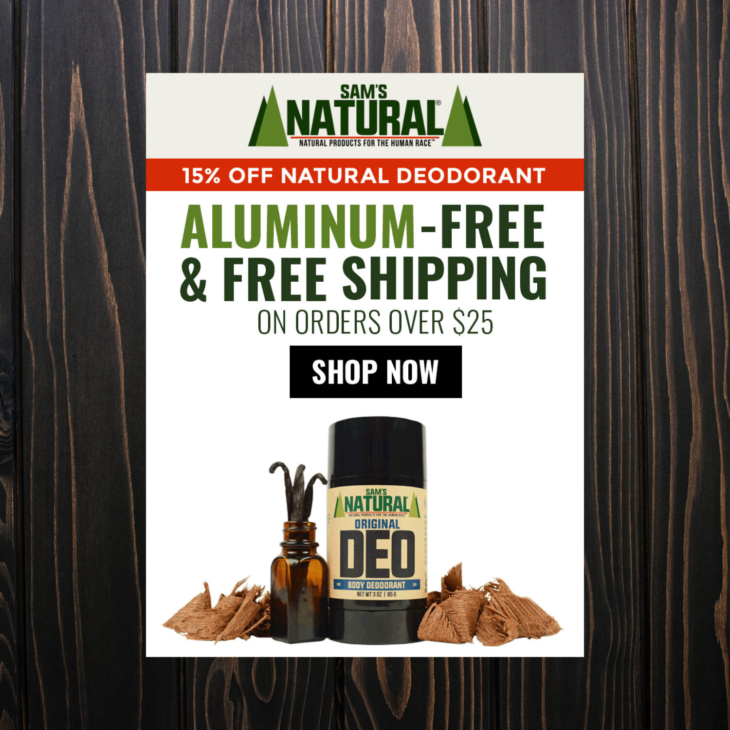 Sam's Natural Digital Display Ad