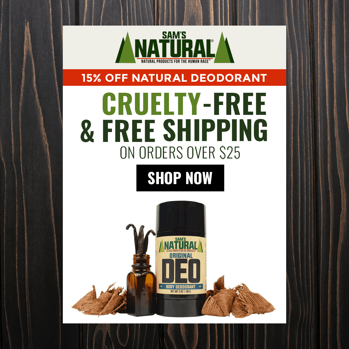 Sam's Natural Digital Display Ad